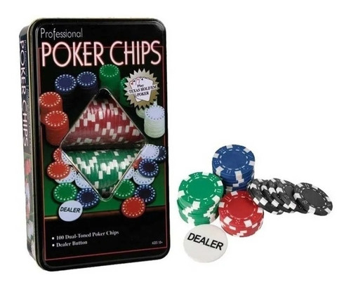 100 Fichas Póker Profesionales Casino Vip Caja Metalica
