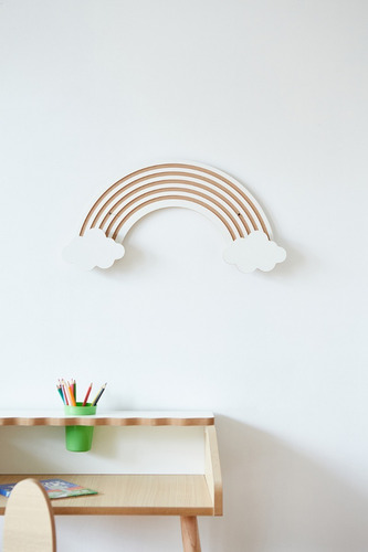 Imagen 8 de 8 de Perchero De Pared Arcoiris Escandinavo Nordico Infantil