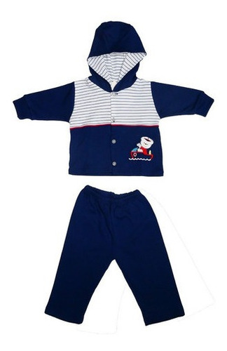 Conjunto Para Bebe Niño 2 Pzas Bebu Azul Marino