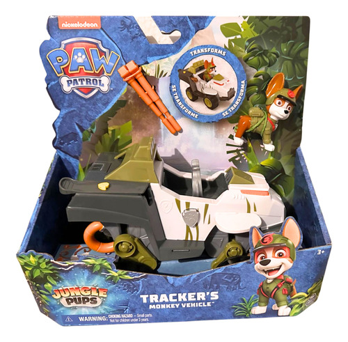 Paw Patrol Jungle Pups - Vehiculos Trasformables De Animales Trackers Monkey Vehiculo Multicolor