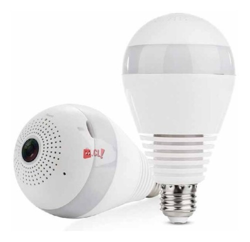 Cámara Lampara Led Seguridad Wifi Full Hd Con Mic 360 App Color Blanco