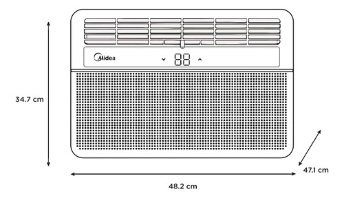 Aire Acondicionado Ventana Midea Inverter , 3/4 Ton, Frío , 115v