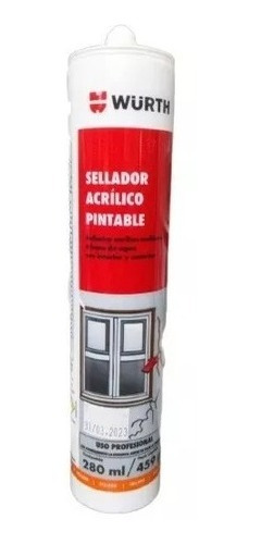 Sellador Acrilico Pintable Blanco Wurth 280ml