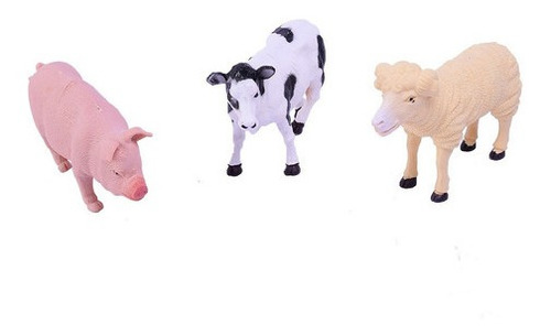 Imagen 3 de 10 de Animales Muñecos De Granja X 6 Con Accesorios El Duende Azul