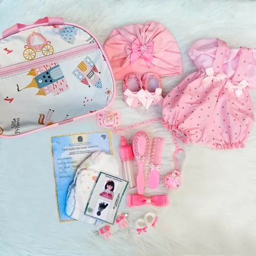 Boneca Bebê Reborn Real 22 Itens Bolsa Maternidade Promoção