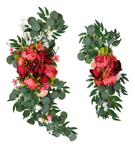 Arco De Boda Artificial Flores Rosa Oscuro Rosa Oscuro