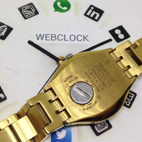 Relógio De Pulso Swatch Dourado Feminino Webclock U09840