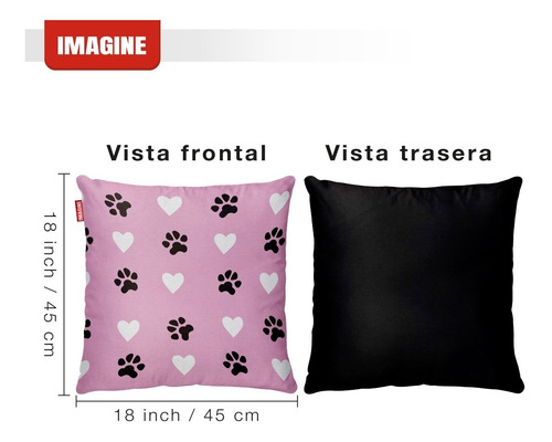 Imagen 2 de 7 de Cojín Decorativo Imagine Perros Pug Miniatura Silla Recamara