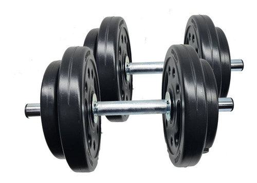 Kit Musculação 2 Barra 40cm + 10kg Anilhas