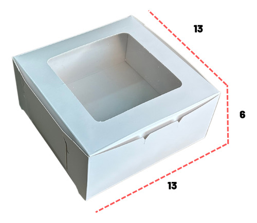 Cajas Blancas Con Ventana De Acetato (13x13x6cm) 100 Pz