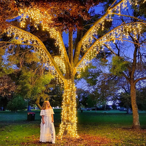 Nielfoi Luces De Carambano De 132 Pies Para Decoracion Al Ai