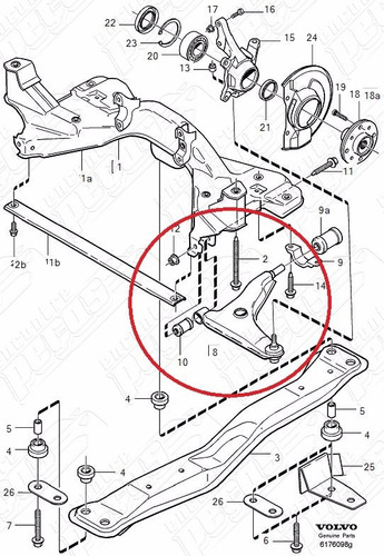 Bandeja Direita Volvo S40 2.0 1998-2003 Original