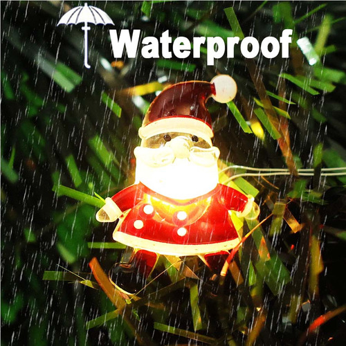F Luces Navideñas Solares De Papá Noel De 40 Led Con Forma