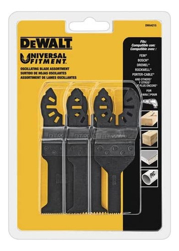 Dewalt Dwa4215 Juego De 3 Unidades De Hojas Oscilantes