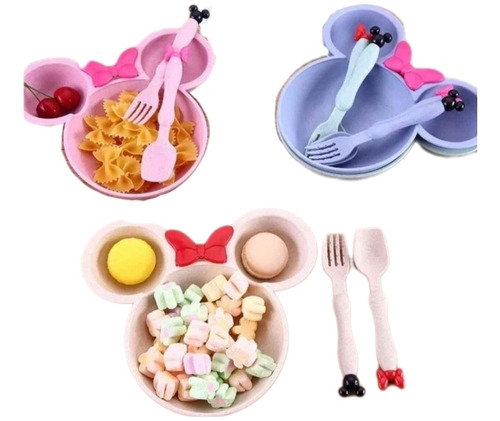 Set Plato De Mickey Mouse Con Cubiertos