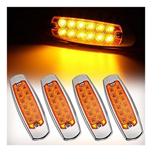 Lampara Lateral Mica 12 Led Amarilla Camion Ramolque 12v