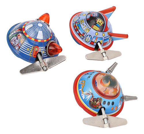 Juguete Vintage Wind Up Spacecraft Coleccionable Clockwork S