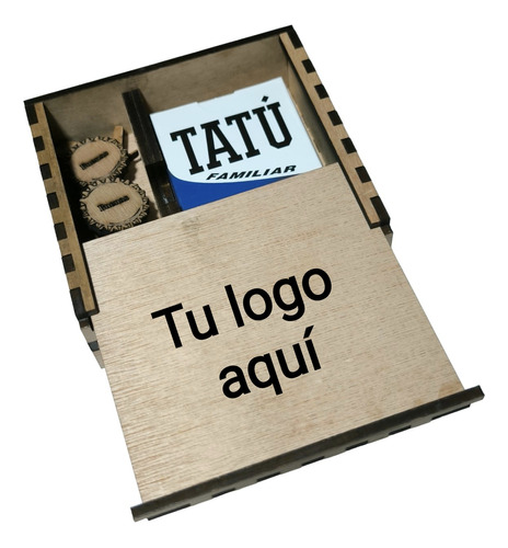Naipes Tatú En Caja De Madera Personalizable.