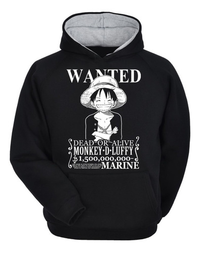 Moletom Blusa Anime One Piece - Luffy Wanted -atualizado-