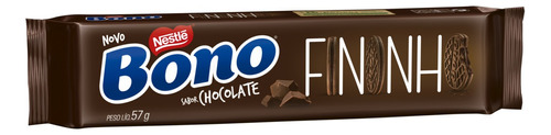 Biscoito Recheio Chocolate Bono Fininho Pacote 57g