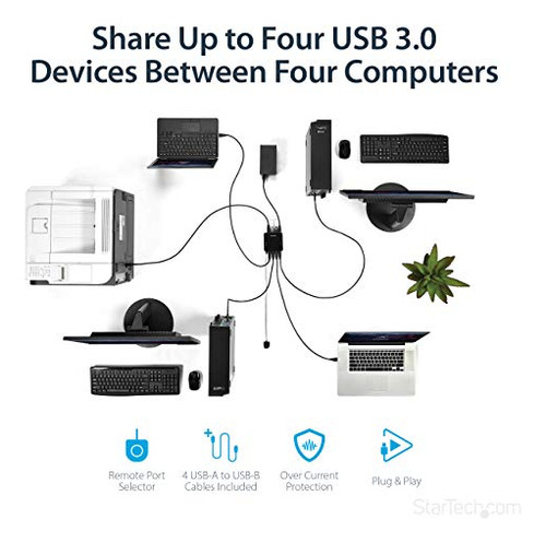 Startech.com Conmutador Usb 3.0 Para Uso Compartido De Perif