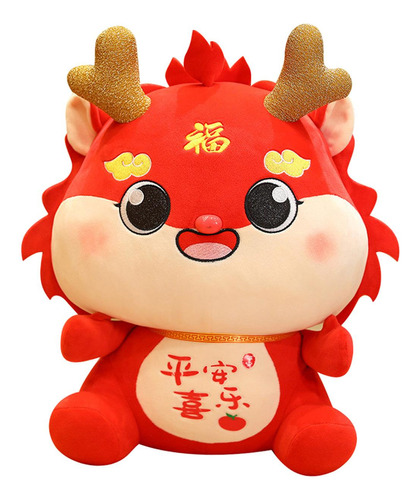 Majestic Dragon Plush Toy - Exquisita Muñeca De Rojo 58cm