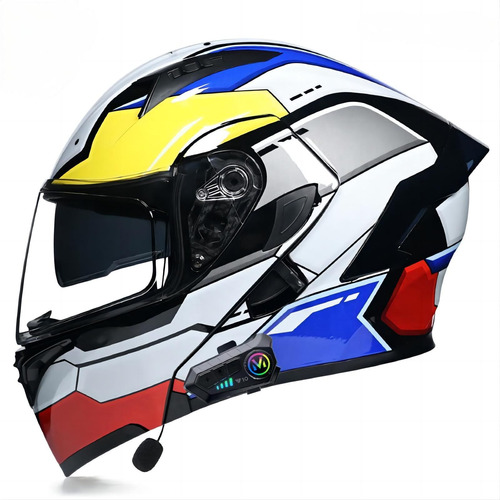 Casco De Moto Con Bluetooth Abatible De Certificado Dot