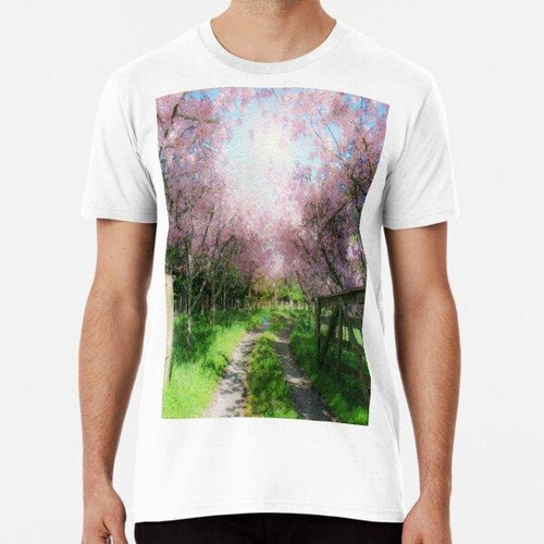 Remera Un Hermoso Paseo De Flores De Primavera En Acuarela A