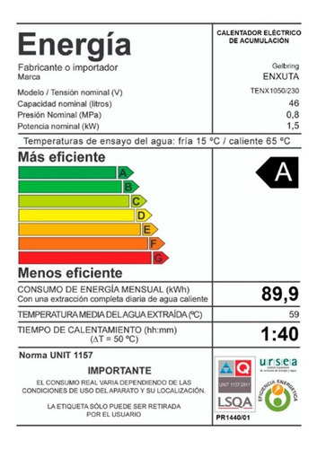 Termotanques Calefones Termotanque 50 L Enxuta Fama