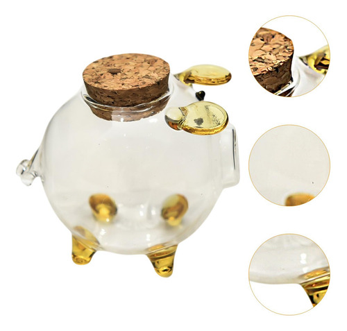 Glass Piggy Bank Pig Money Saving Box Contenedor Estilo A