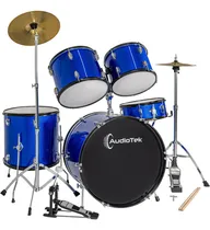 Comprar Bateria Musical Acustica 5pz Platillos Atriles Bombo 23 Pul Color Azul