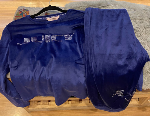 Conjunto Plush Preto Importado Juicy Culture Azul
