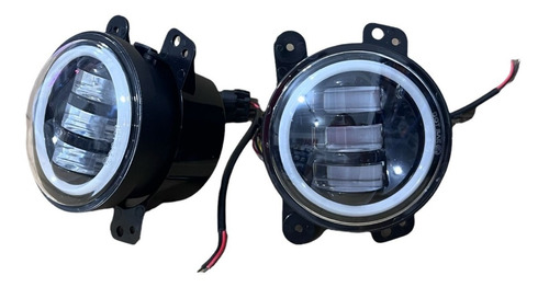 Faros Neblineros 4 PuLG Con Aro De Led W+y Luz Para Jeep