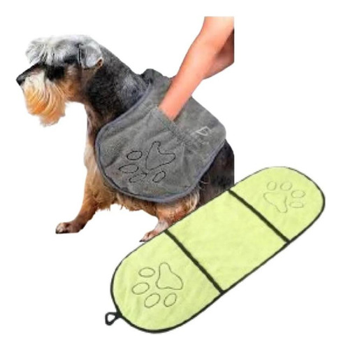 Bata De Baño Toalla Absorbente Microfibra Secadora Perros Amarillo