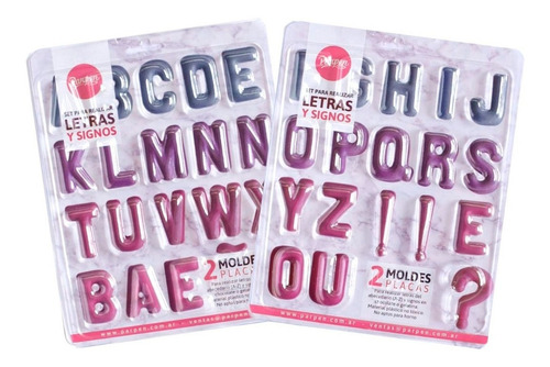 Imagen 1 de 8 de Set De 2 Moldes Letras Y Signos Parpen