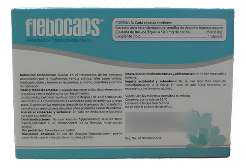 Flebocaps Aesculus Hippocastanum Medicina Herbolario C/30cap