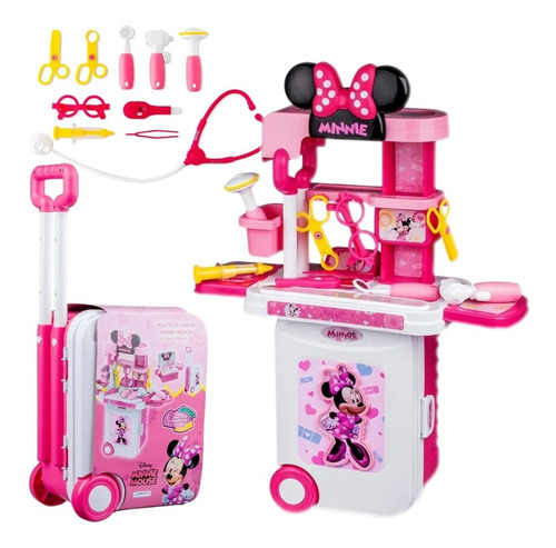 Maleta Médico Infantil Minnie Mouse Mala C/ Acessório Disney