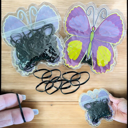 Elástico Silicone Xuxinha Penteado Infantil Com Bolsinha Cor Preto Variadas