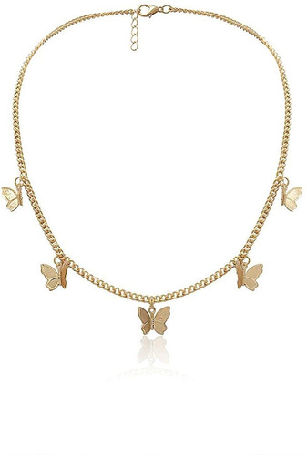 Collar Mariposas Dorado Minimalista Choker + Bolsa De Regalo