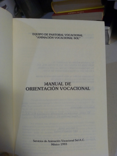 Manual De Orientación Vocacional - Equipo Animación (Usado)