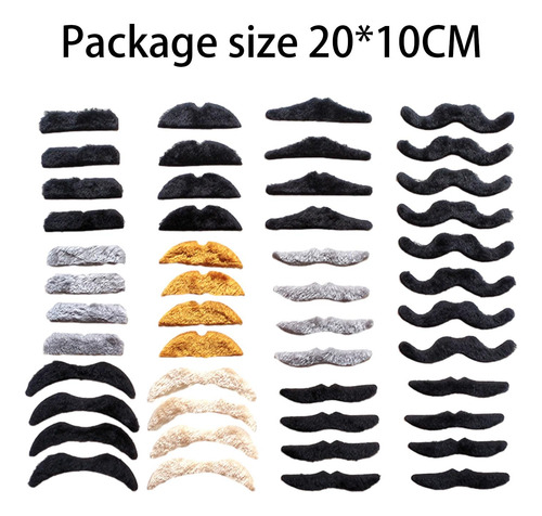 48 Piezas De Bigotes Falsos, Bigotes Falsos Disfraz De