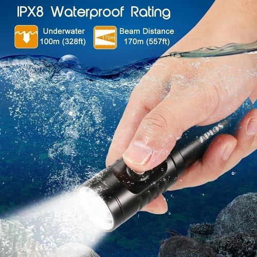 Lanterna De Mergulho Aplos Ap01 1050lm Xm-l2 5000k Led Ipx8