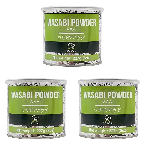 Soeos Premium Wasabi En Polvo 8 Oz (227 G), Con Wasabi Real,