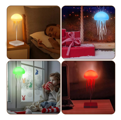 A Lámpara Medusa Con Patas Danzantes, Luz Led Multicolor Y