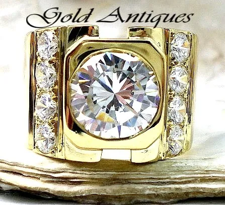 Anillo De Oro 18 Kt Y Zafiros Blancos