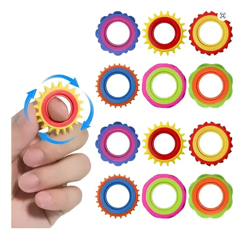 Set De 12 Anillos Fidget Sensoriales – Juguetes Antiestrés Para Niños Y Adultos Con TDAH O Ansiedad