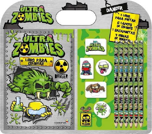 Ultra Zombies Danger Kit Infantil Para Pintar Libro+ Lapices