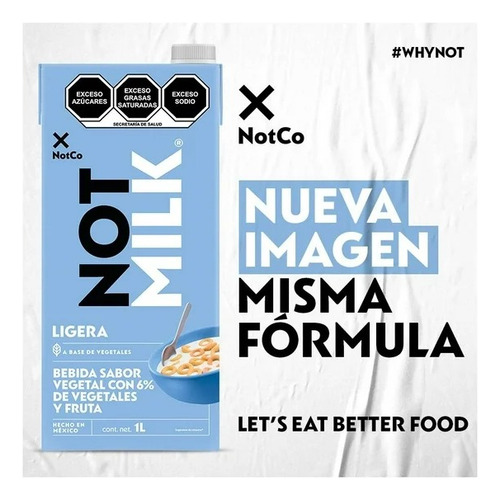 Bebida Vegetal Notco Not Milk Sabor Lácteo Ligera 1 L