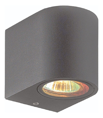 Aplique Pared Exterior Unidireccional Curvo Apto Led Gu10 Color Gris