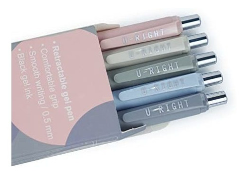 Bolígrafo De Tinta De Gel U-right, 5 Uds., Bolígrafos De Tin